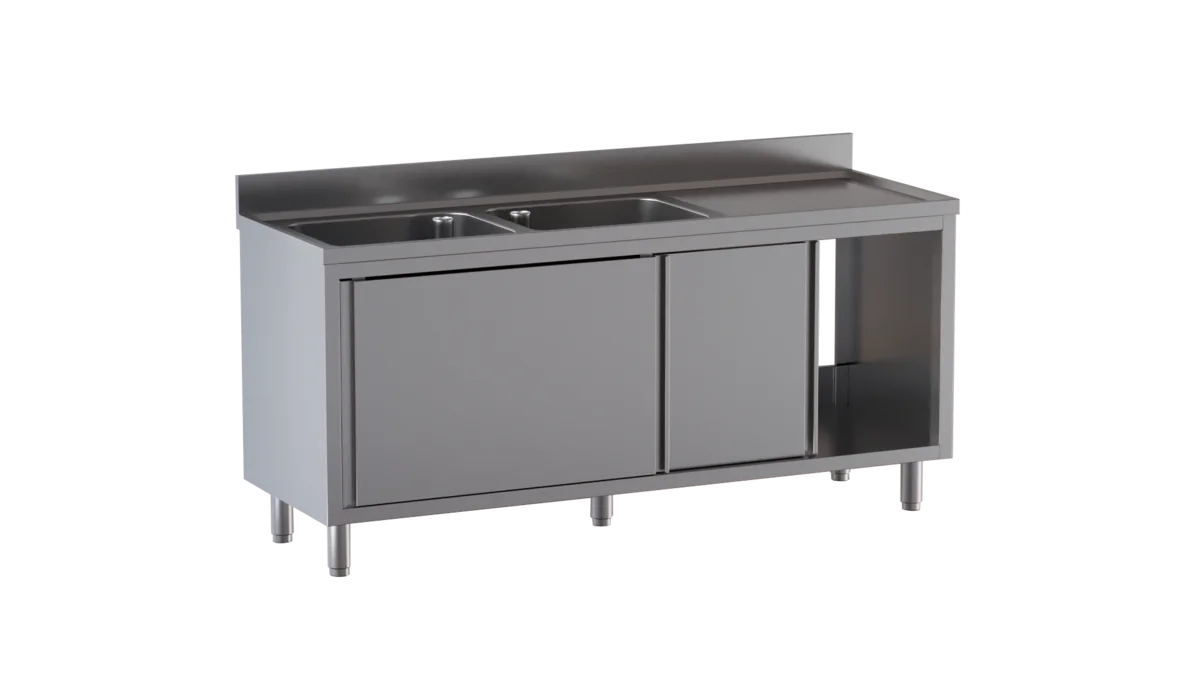 Armoire plonge ECO 16x7 avec 2 bacs à gauche