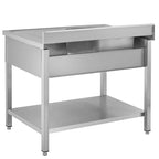 Spültisch Basic 10x7 mit 1 Becken links, Aufkantung und Grundboden