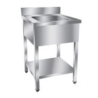 Spültisch Basic 6x7 mit 1 Becken, Aufkantung und Grundboden