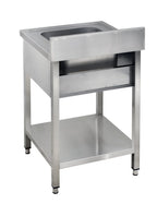 Spültisch Basic 6x7 mit 1 Becken, Aufkantung und Grundboden