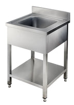 Spültisch Basic 6x7 mit 1 Becken, Aufkantung und Grundboden