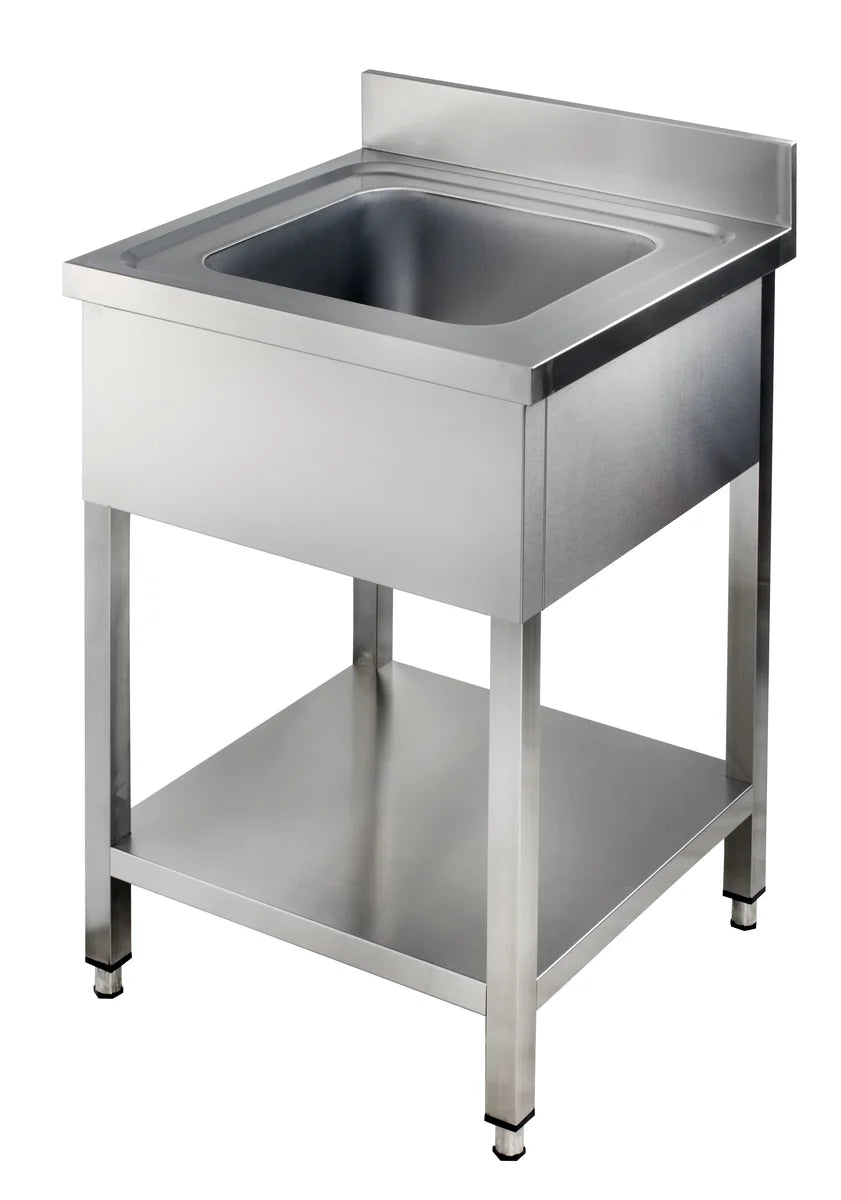 Spültisch Basic 6x7 mit 1 Becken, Aufkantung und Grundboden