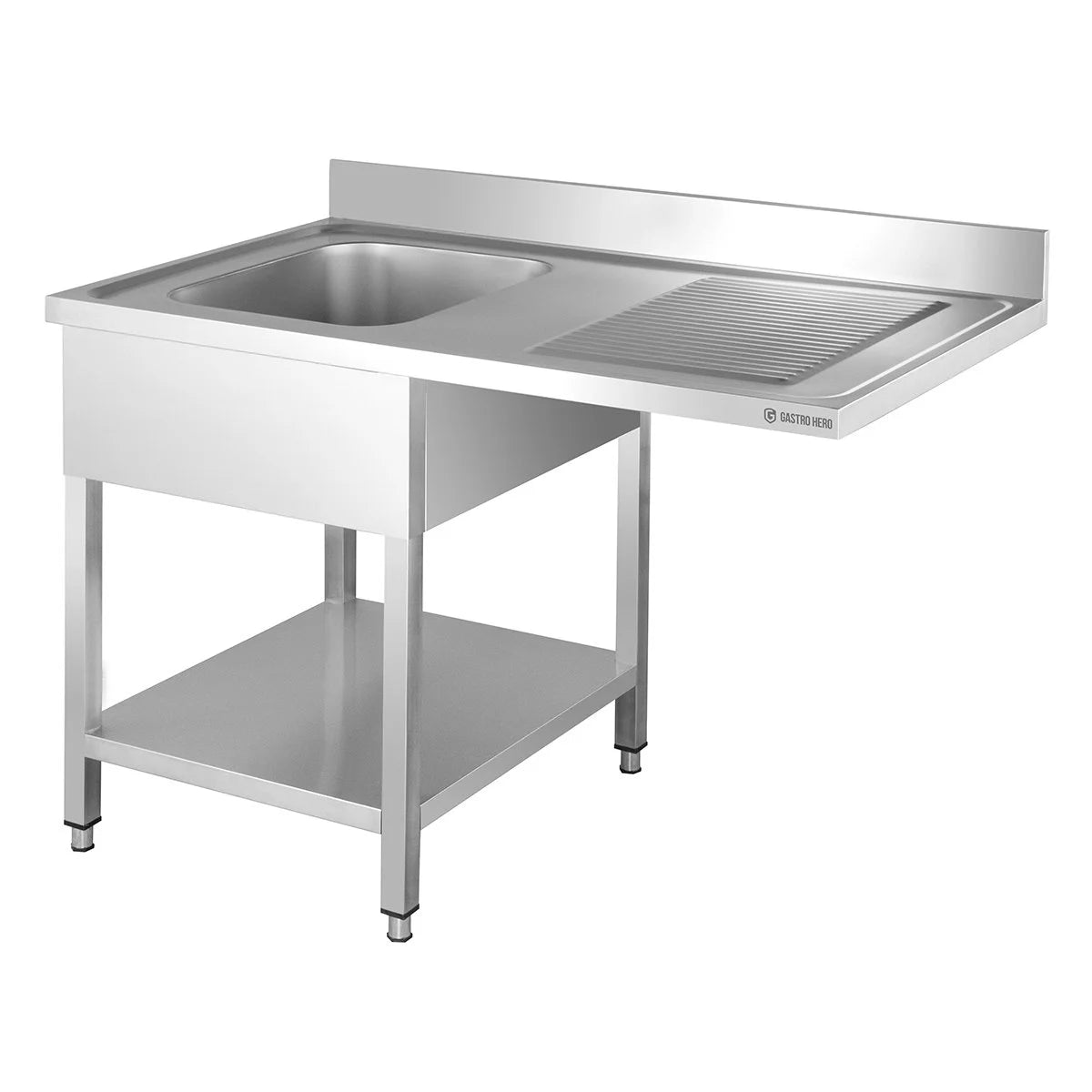 Centre de plonge Basic 12x6 avec 1 cuve à gauche, dosseret et étagère inférieure