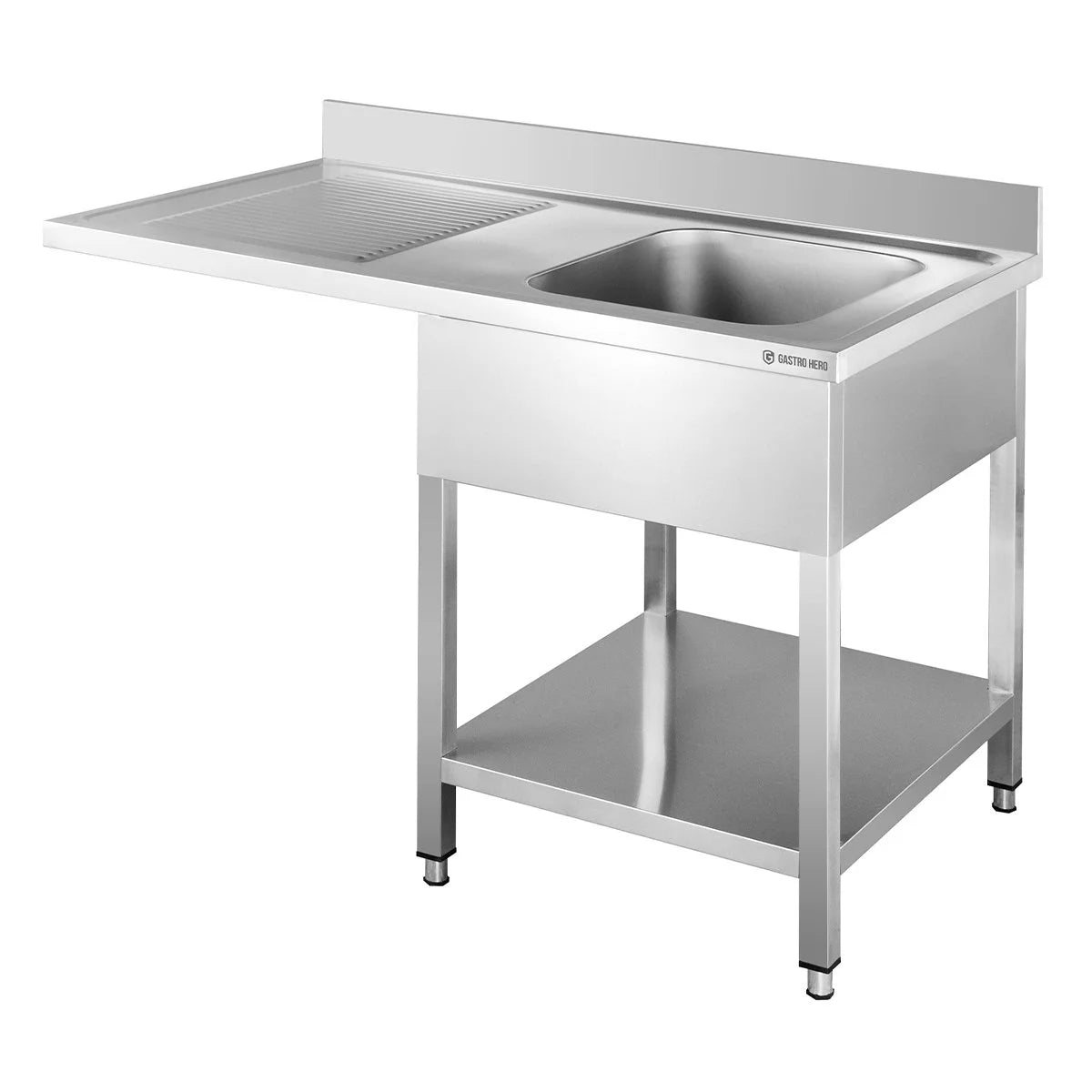 Spülzentrum Basic 12x6 mit 1 Becken rechts, Aufkantung und Grundboden
