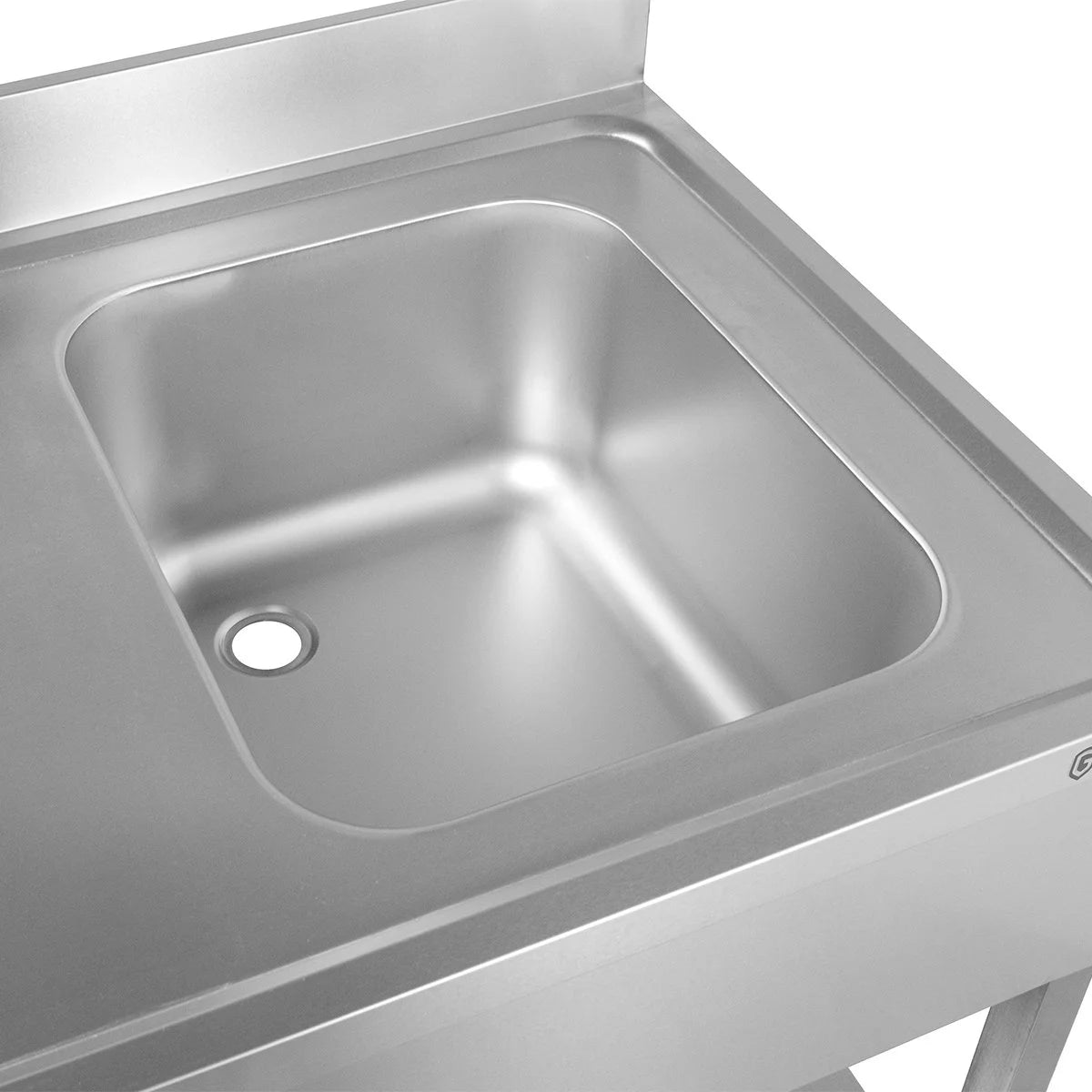 Centre de plonge Basic 12x7 avec 1 cuve à droite, dosseret et étagère inférieure