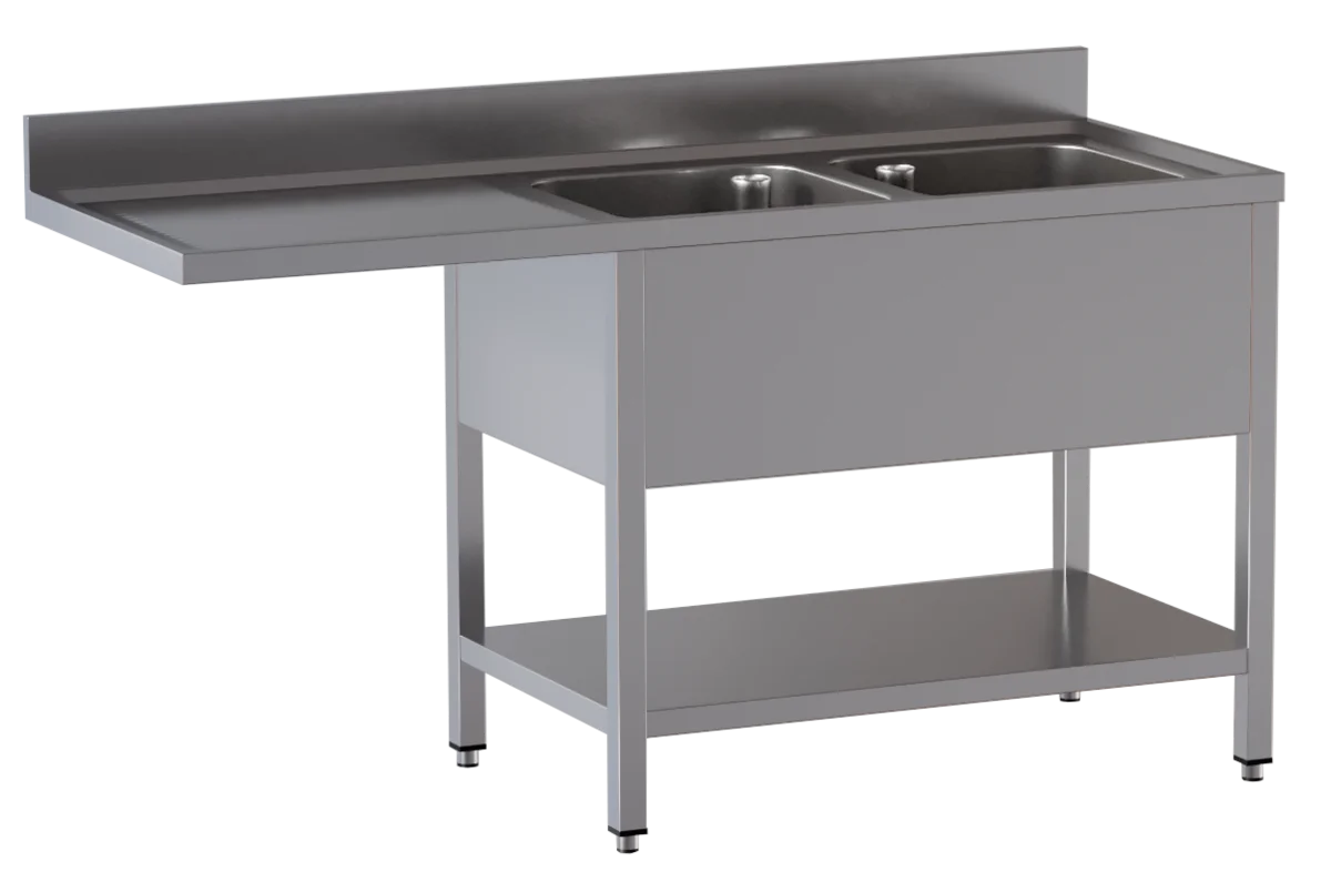 Spülzentrum ECO 18x6 mit 2 Becken Rechts mit Aufkantung