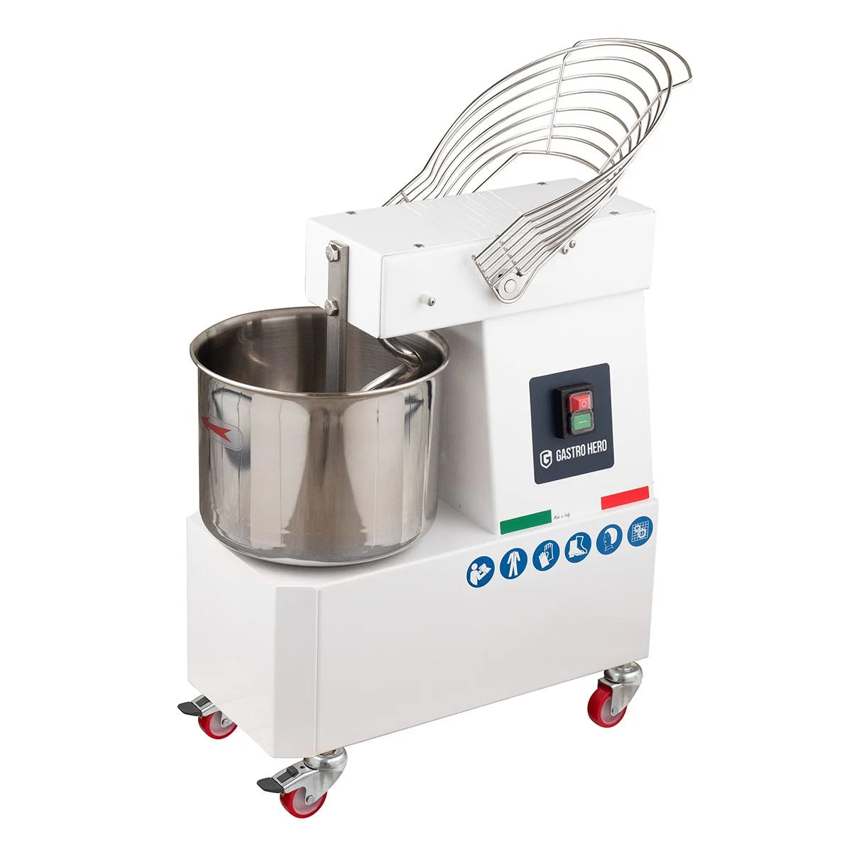 Pétrin à spirale PROFI 10 Litres 230V avec roulettes - tête fixe