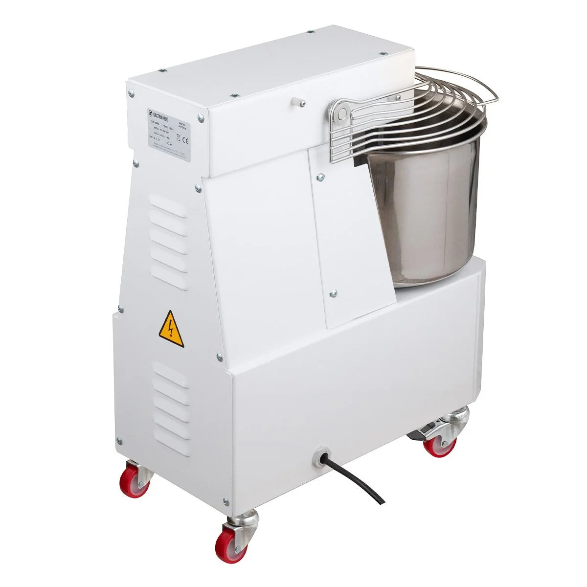 Pétrin à spirale PROFI 22 Litres 230V avec roulettes - tête fixe
