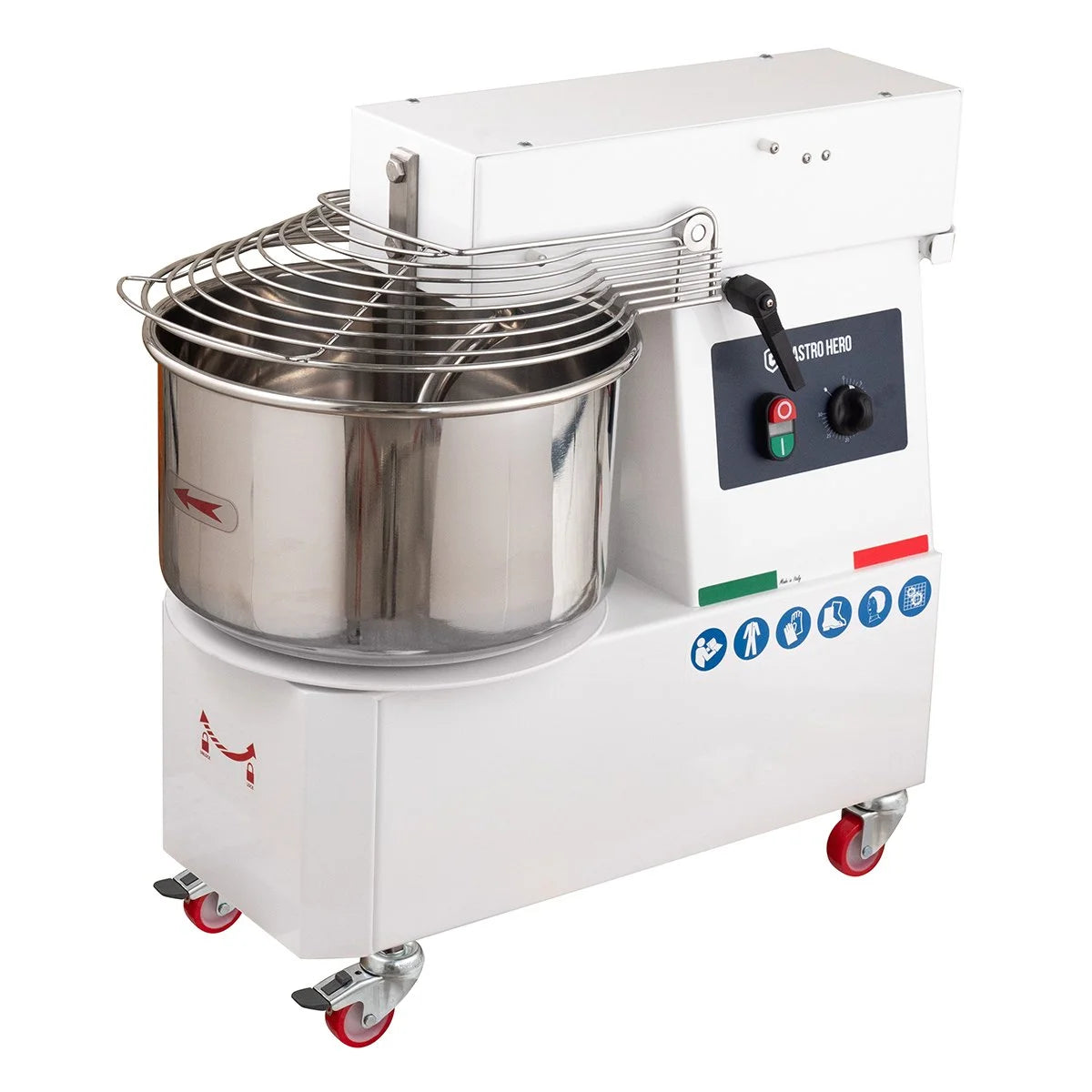 Pétrin à spirale PROFI 22 Litres 230V avec roulettes - tête basculante