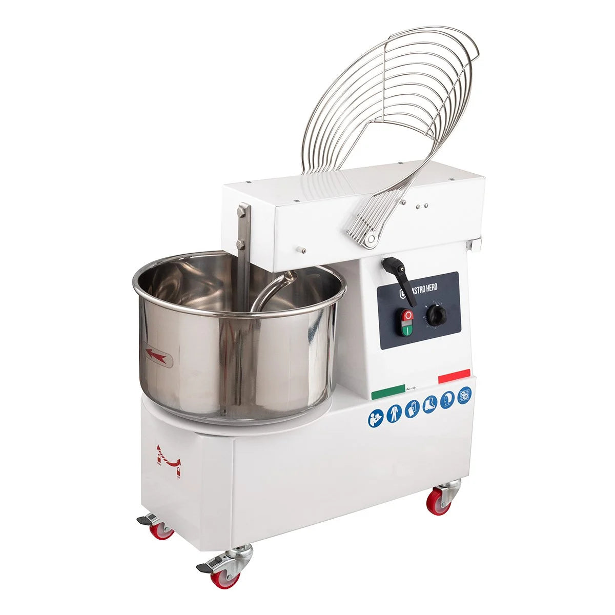 Pétrin à spirale PROFI 33 Litres 230V avec roulettes - tête basculante