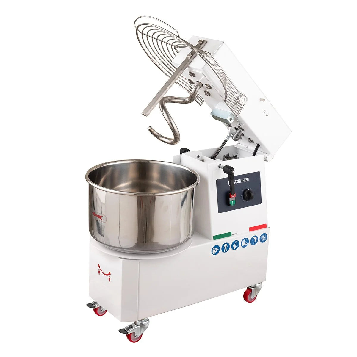 Pétrin à spirale PROFI 33 Litres 230V avec roulettes - tête basculante