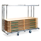 Feros chariot de transport pour jusqu’à 10 ensembles tables-bancs de fête, (LxPxH) 2315x590/890x1805 mm