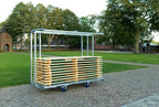 Feros chariot de transport pour jusqu’à 10 ensembles tables-bancs de fête, (LxPxH) 2315x590/890x1805 mm