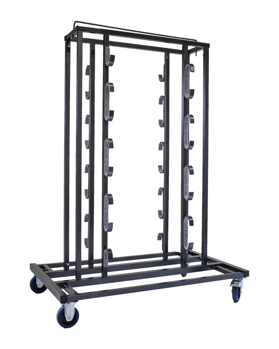 Feros Elegance Transportwagen für 16 Absperrpfosten und Absperrkordeln, Hammerschlag, 1290 x 760 x 1800 mm