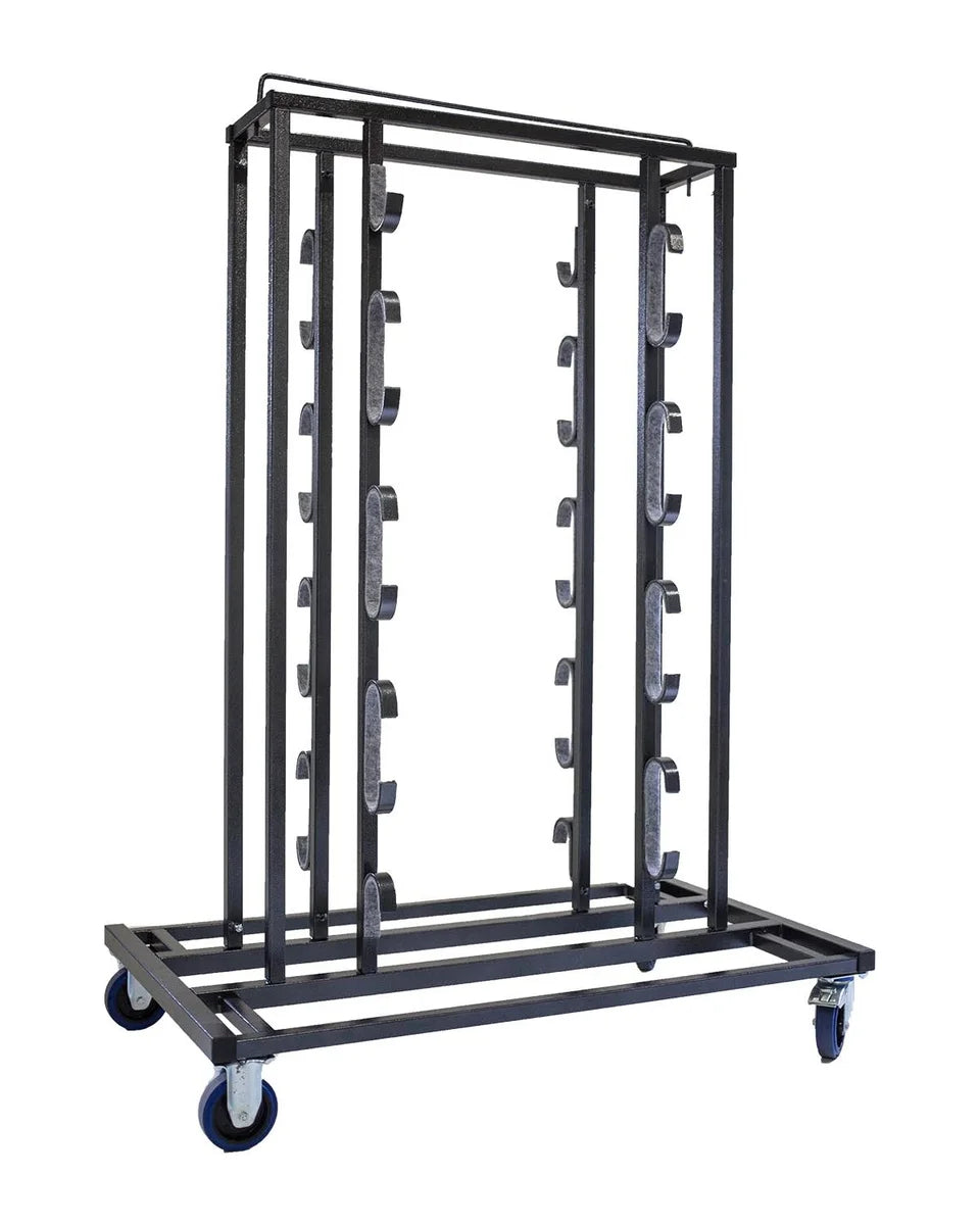 Feros Elegance Transportwagen für 16 Absperrpfosten und Absperrkordeln, Hammerschlag, 1290 x 760 x 1800 mm