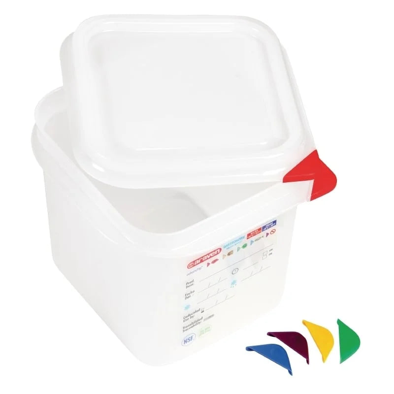 Araven bacs alimentaires codés par couleur GN 1/6, 15 cm