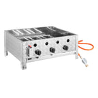 grill à gaz avec 3 brûleurs 10 kW, 650 x 570 x 270 mm