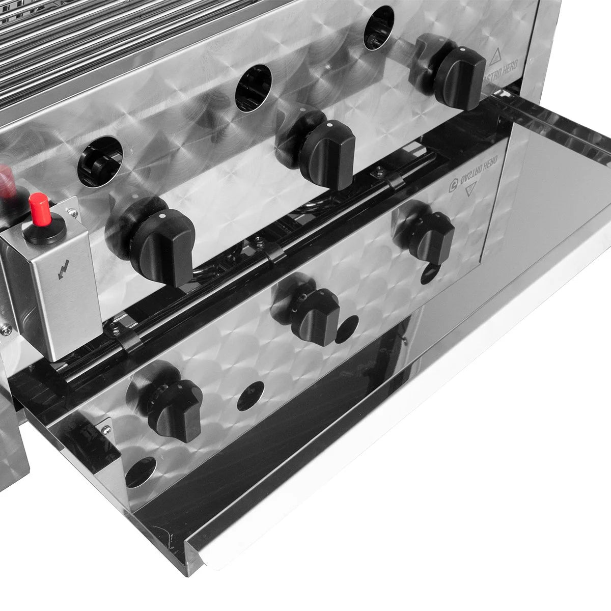 grill à gaz avec 3 brûleurs 10 kW, 650 x 570 x 270 mm