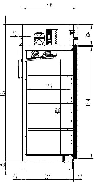Armoire de congélation professionnelle 1400 GN 2/1 Superior - avec 2 portes vitrées