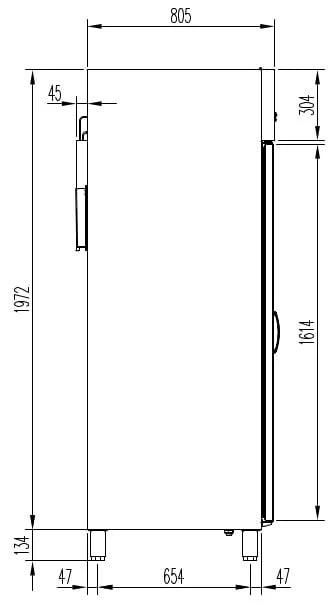 Armoire de congélation Profi 700 GN 2/1 Superior avec 1 porte vitrée