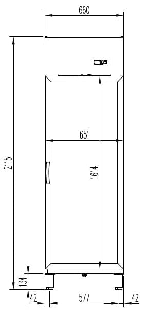 Armoire de congélation Profi 700 GN 2/1 Superior avec 1 porte vitrée