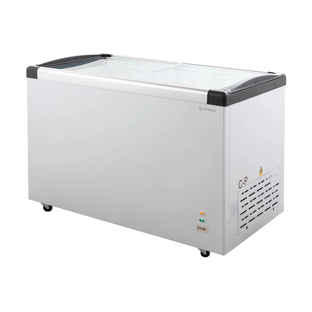 Tiefkühltruhe ECO 450 mit Glasschiebedeckel, 4 Rollen