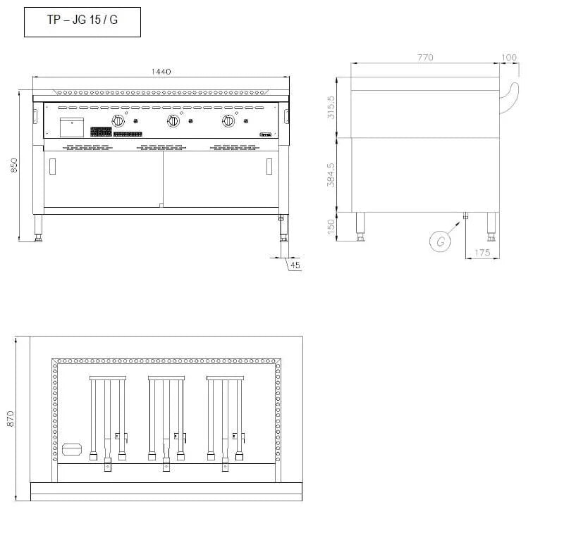 Nayati Grill Teppan Yaki à gaz TP15/JG