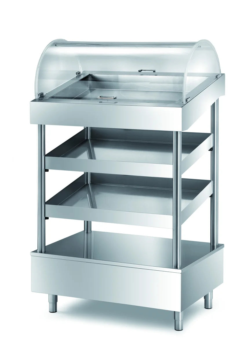 Étagère self-service PROFI pour couverts, verres et serviettes avec fond de base pour rangement des plateaux 1000x700x1740