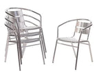 Chaises bistrot Bolero en aluminium avec accoudoir arrondi - 4 pièces