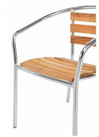 Fauteuils empilables Bolero en aluminium et bois de frêne - 4 pièces