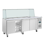 Saladette comptoir réfrigérée 4 portes Polar Série U avec protection