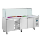 Saladette comptoir réfrigérée 4 portes Polar Série U avec protection