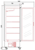 Armoire réfrigérée en acier inoxydable Coreco US Range 1400 avec portes vitrées