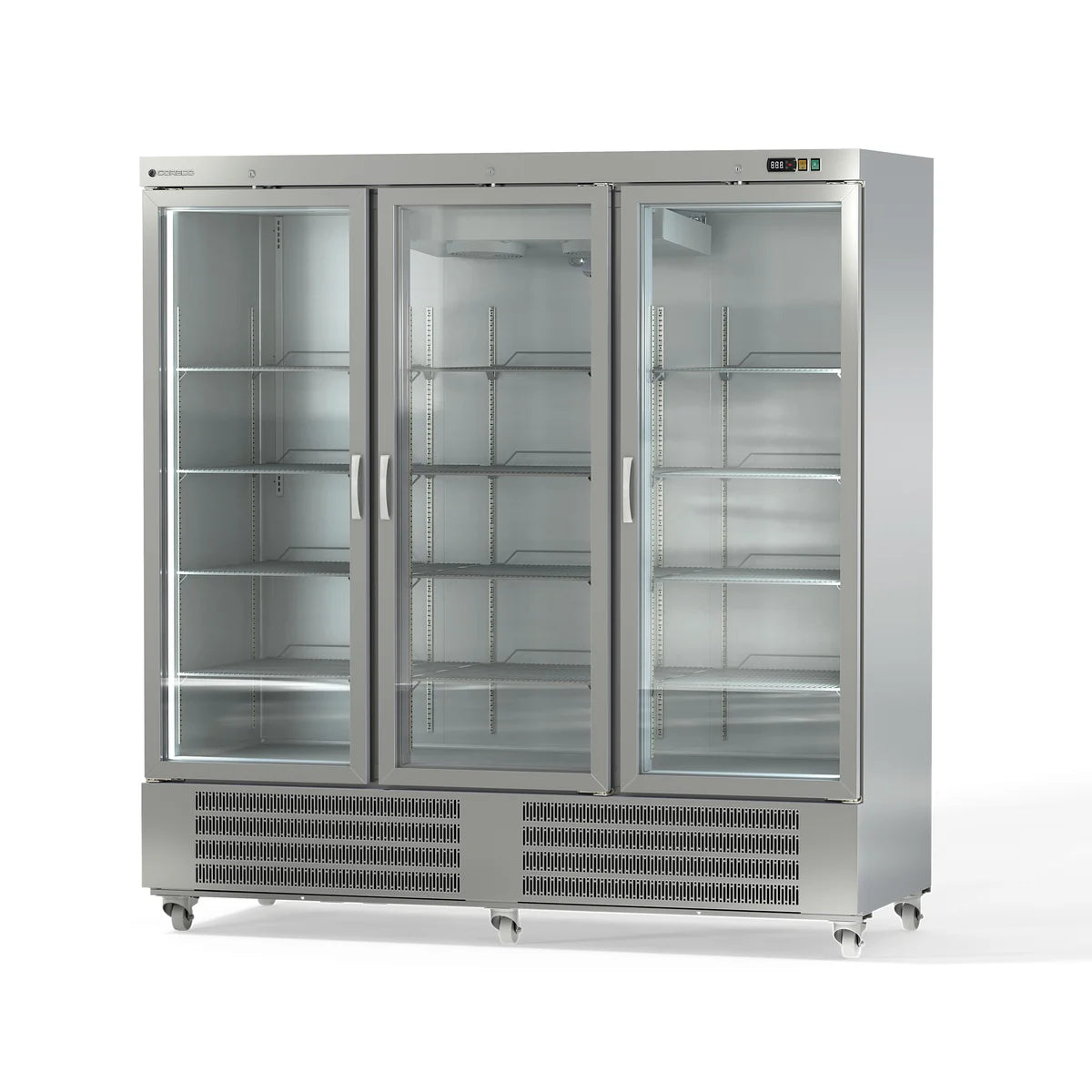 Coreco Edelstahlkühlschrank US Range 2200 mit Glastür