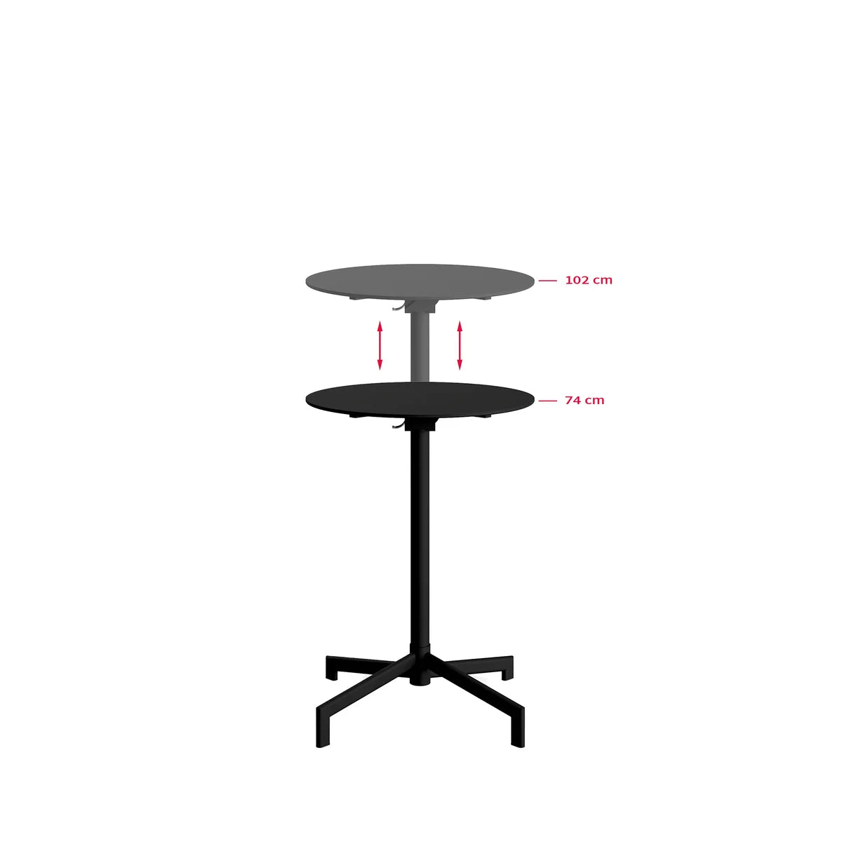 BEST Versa Table de terrasse / table haute | Réglable sur 2 hauteurs – Noir