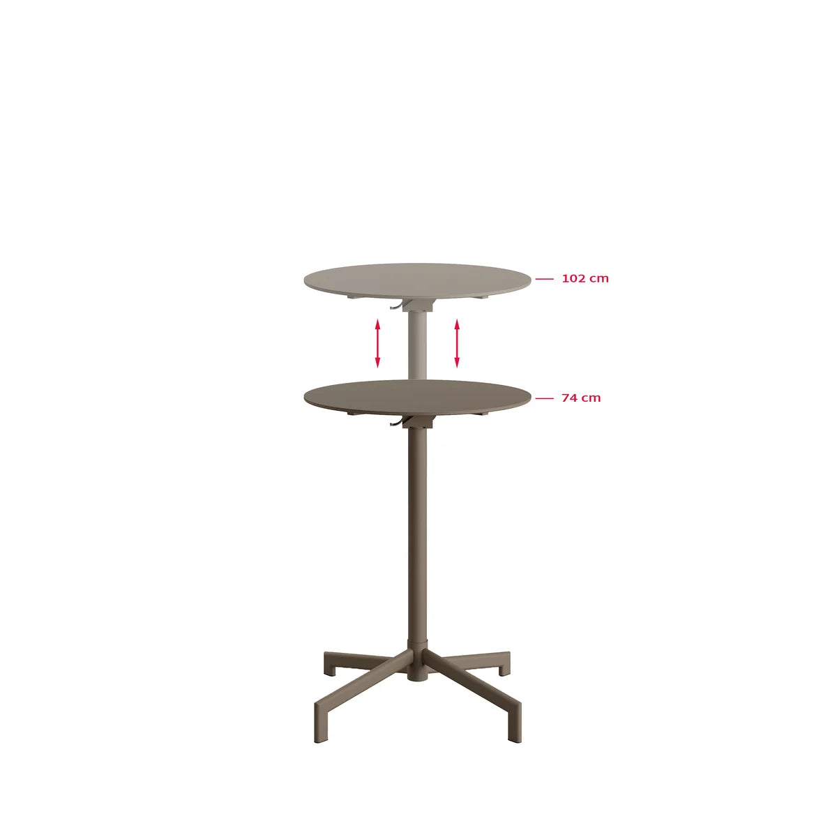 BEST Versa Table de terrasse / table haute | Réglable sur 2 hauteurs – Cappuccino