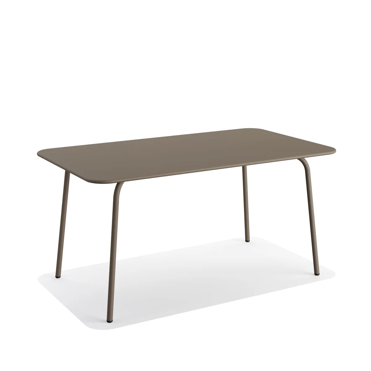 Feros Shine Gartentisch Stahl Rechteck – Cappuccino