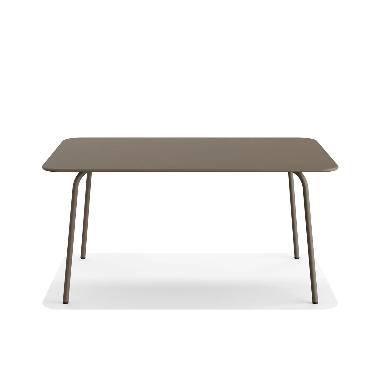 Feros Shine Gartentisch Stahl Rechteck – Cappuccino