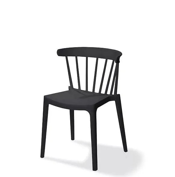 FEROS Chaise empilable Windson noire, polypropylène, 530 x 540 x 750 mm