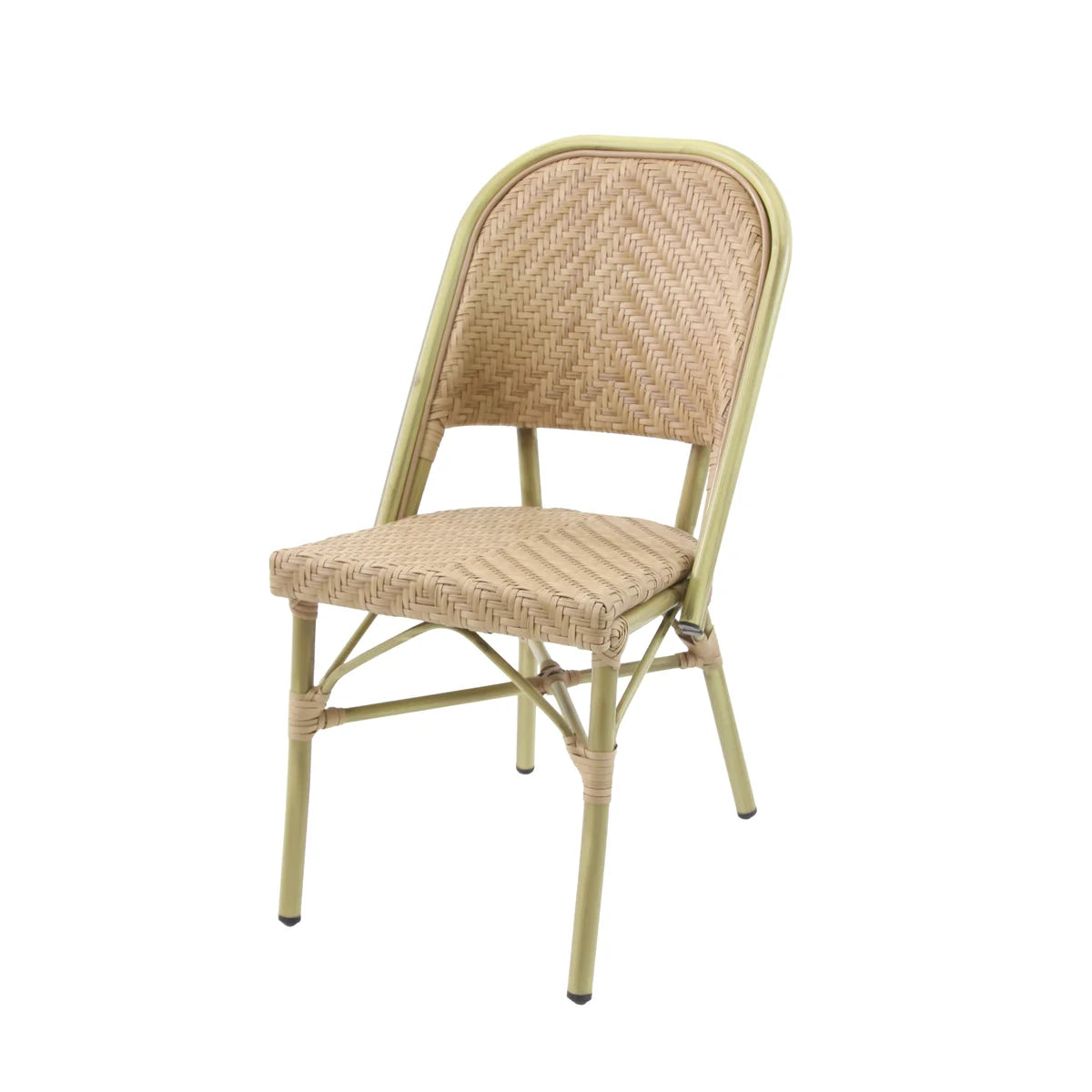 Feros Paris Bistrostuhl Rattan – Bambus-Natur