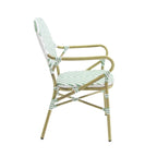 Feros Tango Bistrostuhl Rattan – Bambus-Weiß/Pastellgrün