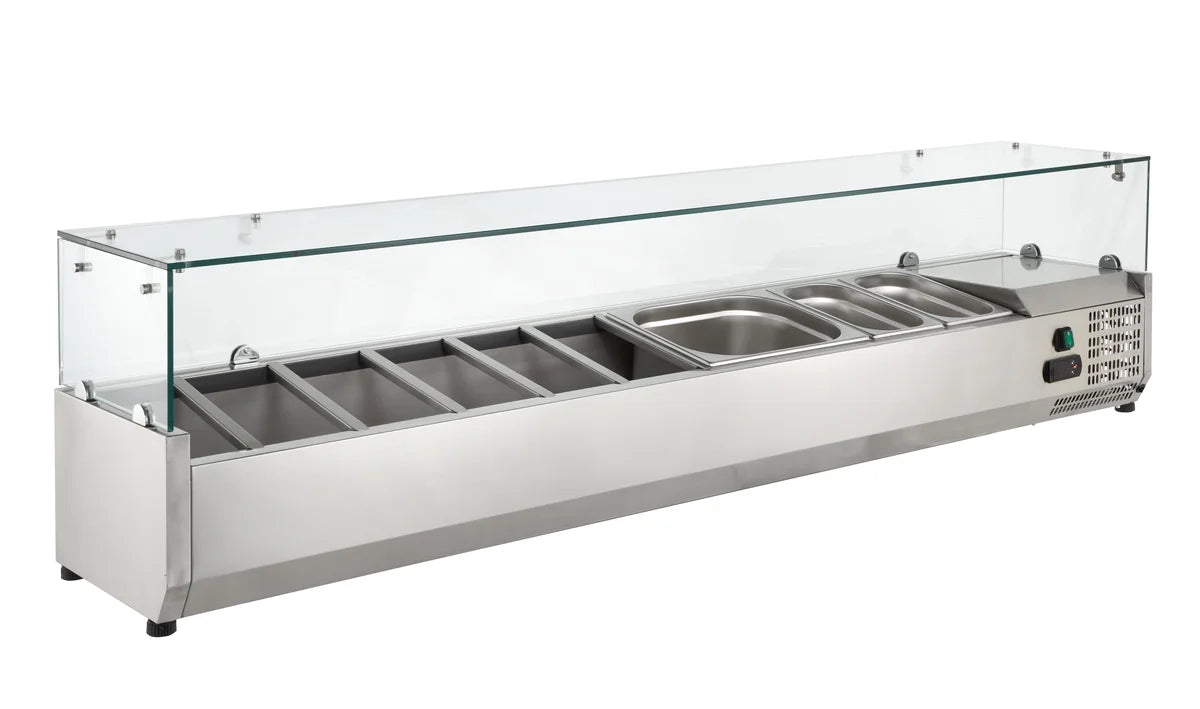 Vitrine réfrigérée ECO 7 x GN 1/4 avec couvercle en verre