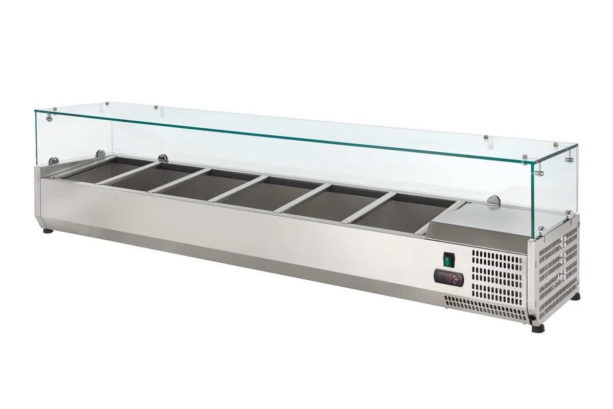 Kühlaufsatz ECO 5x GN 1/3 + 1x GN 1/2 mit Glasaufsatz