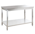 Edelstahl Arbeitstisch Basic 12x6 mit Grundboden, zur Selbstmontage