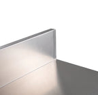 Edelstahl Arbeitstisch Basic 12x7 mit Grundboden und Aufkantung, zur Selbstmontage