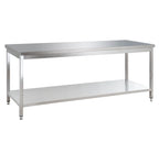 Edelstahl Arbeitstisch Basic 18x7 mit Grundboden, zur Selbstmontage