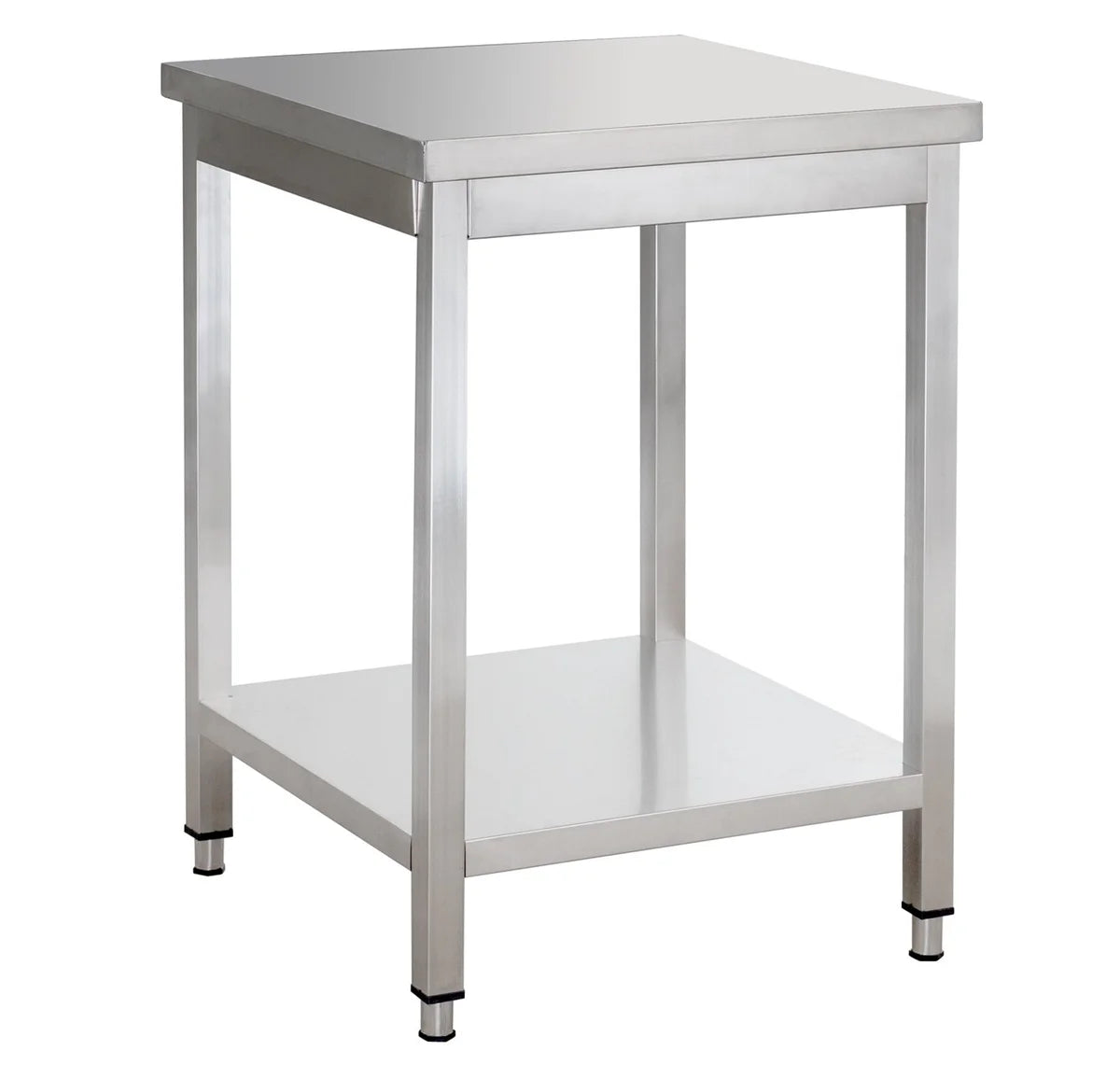 Edelstahl Arbeitstisch Basic 7x6 mit Grundboden, zur Selbstmontage