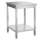 Edelstahl Arbeitstisch Basic 8x6 mit Grundboden, zur Selbstmontage