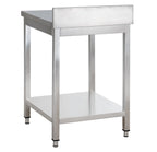 Edelstahl Arbeitstisch Basic 6x6 mit Grundboden und Aufkantung