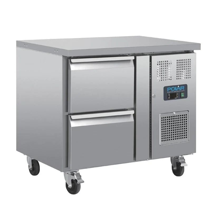 Table réfrigérée GN Polar Série U avec 2 tiroirs 124L